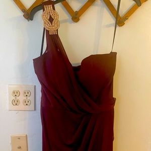 Camille La vie one shoulder sweetheart full length dress